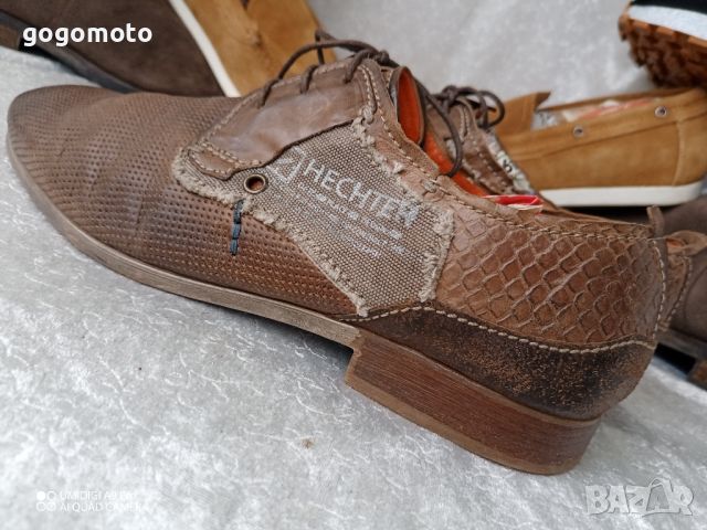 мъжки обувки от естествена кожа DANIEL HECHTER® MEN´S LEATHER LOW SHOES - COGNAC BROWN, N- 43 - 44, снимка 7 - Ежедневни обувки - 45543297