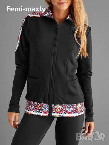 Go fit 0711 Дамски дълъг спортен клин с шевици - черен, снимка 5 - Клинове - 53424317