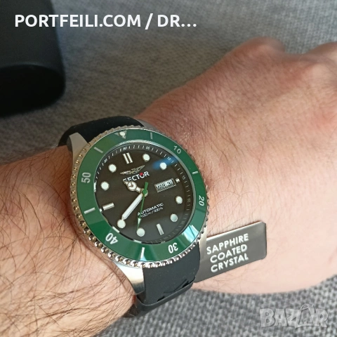 Автоматик Sector, 10АТМ, корона винт, керамичен безъл, сапфир покритие, miyota, снимка 13 - Мъжки - 53607680