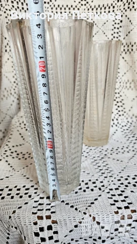 Стъклена ваза, снимка 2 - Вази - 51100163