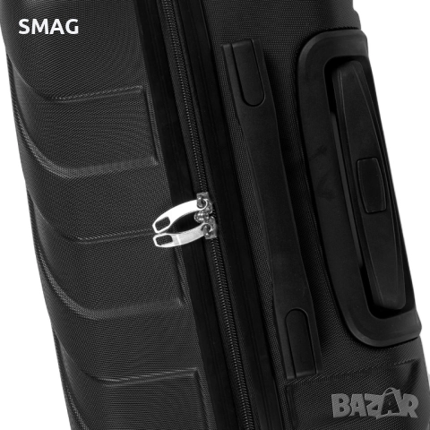 Куфар за пътуване с колелца 35л, черен_1233322, снимка 5 - Куфари - 52188345