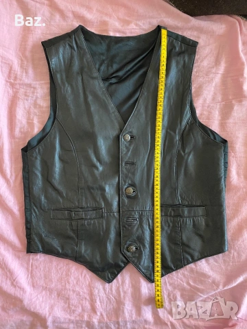  Стилно елече естествена кожа, снимка 6 - Елеци - 23867638