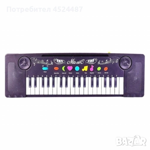 Детски електронен синтезатор с микрофон – 37 клавиша музикално вдъхновение, снимка 2 - Електрически играчки - 51662411
