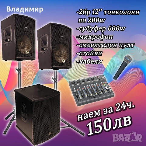 Озвучаване под наем, тонколони и техника , снимка 3 - Други - 50211875