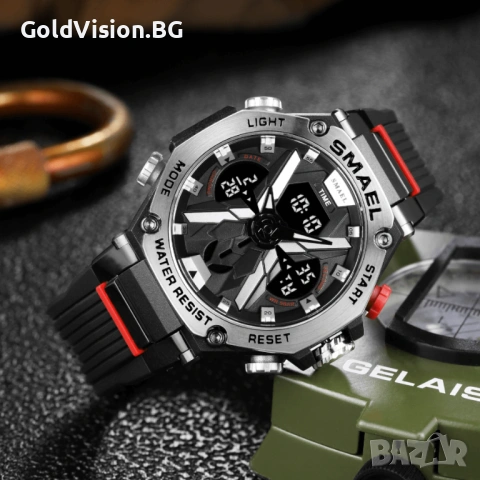 SMAEL 8087 Black-Silver – мултифункционален спортен мъжки часовник, снимка 3 - Мъжки - 54247957