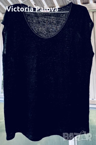 Ленена тениска/топ CAMAÏEU Франция, снимка 2 - Корсети, бюстиета, топове - 51228455