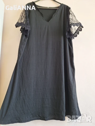 СТРАХОТНА РОКЛЯ С ЕФЕКТНИ РЪКАВИ 3XL-4XL, снимка 2 - Рокли - 51076483