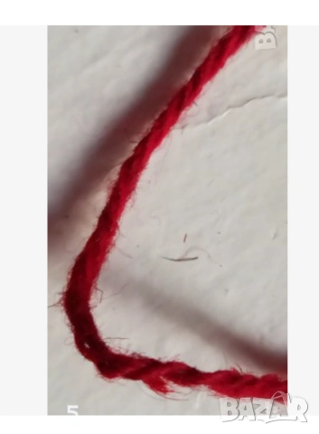 Вишнево червена вълнена прежда 100%вълна, снимка 5 - Други - 53525230