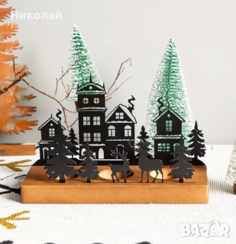 Коледна украса със свещи, снимка 2 - Декорация за дома - 52346052