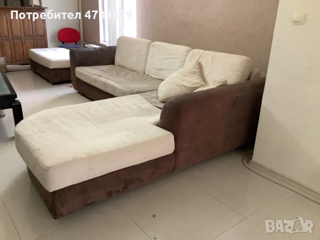 Холова ъглова гарнитура, снимка 3 - Дивани и мека мебел - 53401882