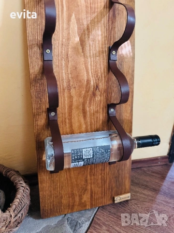 🌿Елегантна стойка за 2–10 бутилки вино – кожа или премиум въже, снимка 12 - Пана - 34273934