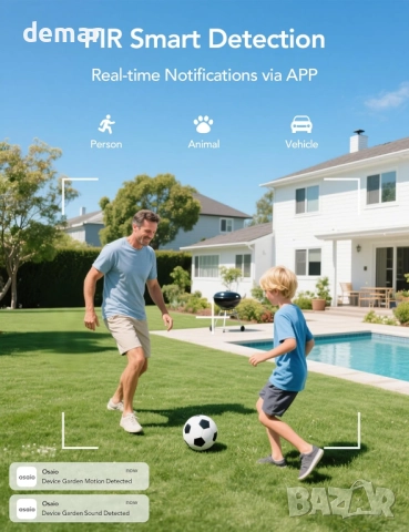 GNCC 2K Соларна охранителна камера, сензор за движение, цветно нощно виждане, 2.4G&5G Wifi, IP65, снимка 5 - IP камери - 52130805