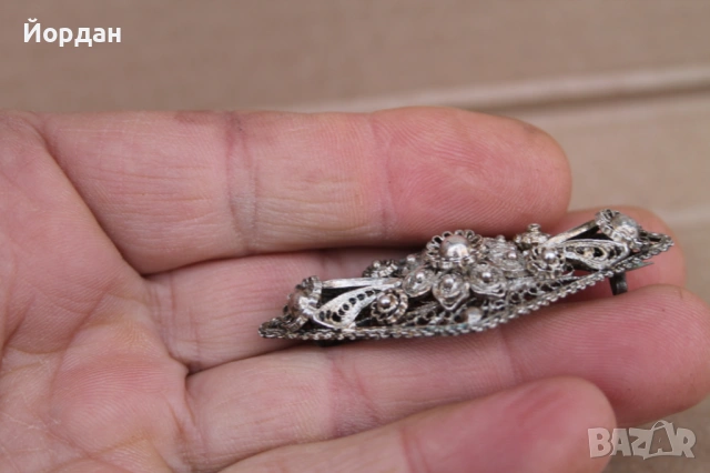 Дамска сребърна брошка, снимка 3 - Други ценни предмети - 53828935