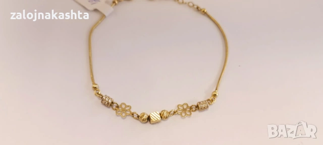 Нова-Златна гривна-3,65гр/14кр, снимка 5 - Гривни - 53370562