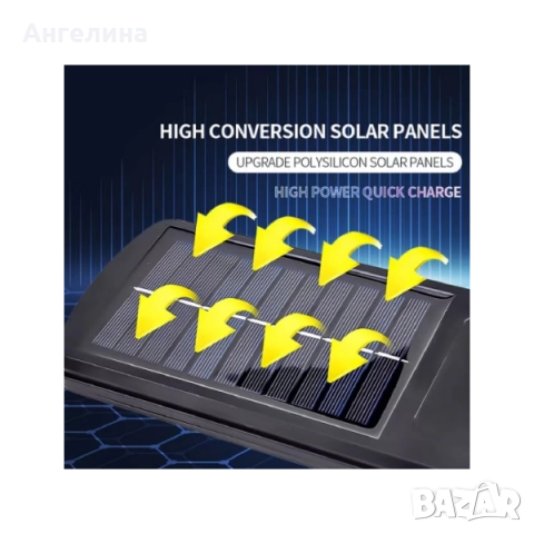 Соларна лампа с дистанционно управление, сензор за движение и светлина, снимка 4 - Соларни лампи - 51561185