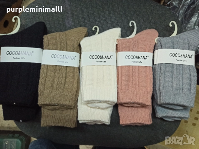 Дамски меки чорапи от алпака топли зимни