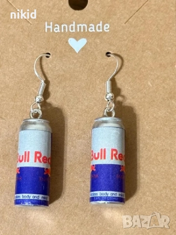 Red Bull енергийна напитка кенче мини висулка за бижу колие обеци ключодържател и др, снимка 3 - Други - 48829673