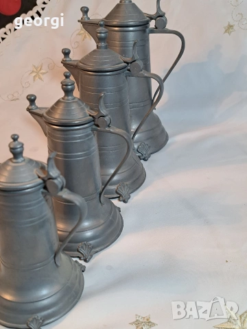 комплект 4 цинкови кани с похлупак 32/1, снимка 8 - Антикварни и старинни предмети - 53093089