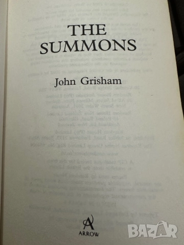 John Grisham-The summons, снимка 2 - Художествена литература - 51825299