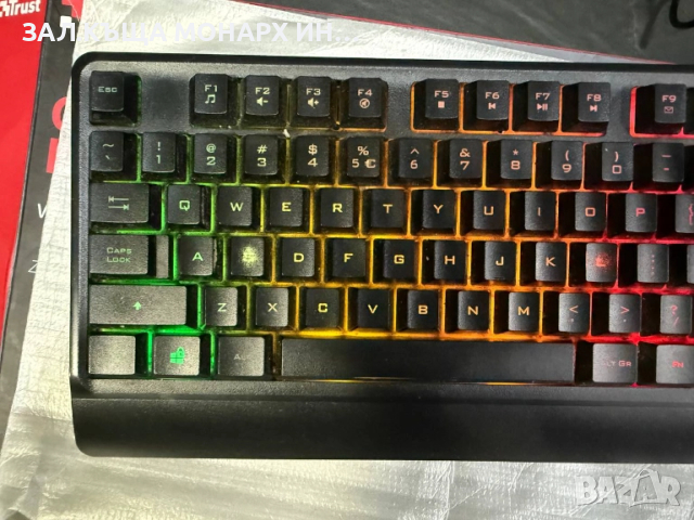 Клавиатура trust ziva gaming led keyboard us, 23697, снимка 2 - Клавиатури и мишки - 51896948