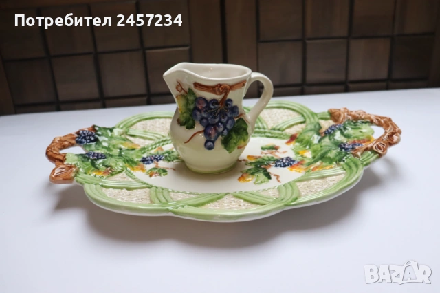 чинии италиански порцелан, ръчна изработка, снимка 13 - Чинии - 53722434