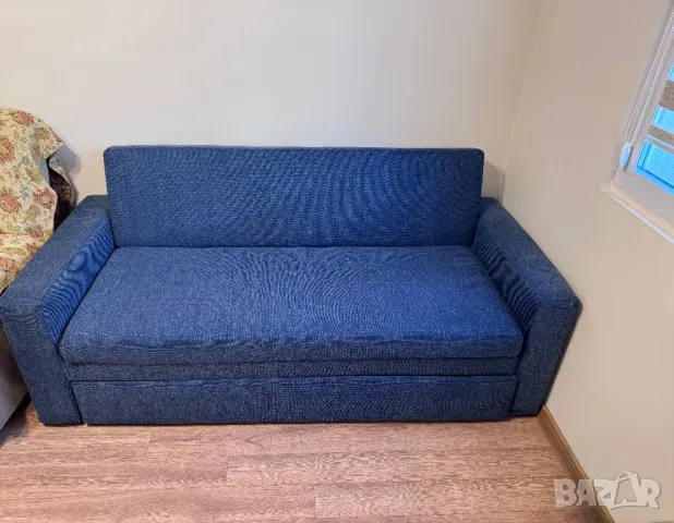 Разтегателен диван - син