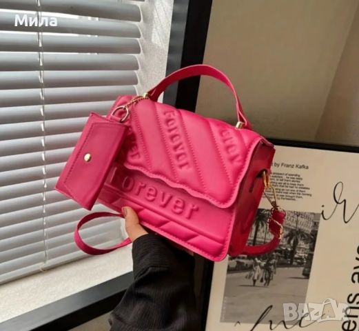 Модерна дамска чанта в цикламено, снимка 3 - Чанти - 45568699
