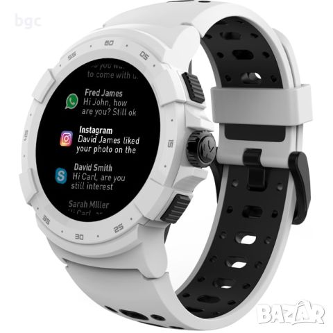 НОВ Часовник smartwatch MyKronoz ZeSport 2 GPS, Optical HR, White/Black, снимка 2 - Смарт часовници - 46408861