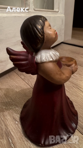 Голям винтидж керамичен ангел 21см/ 14см– Германия, номер., снимка 2 - Антикварни и старинни предмети - 52681454