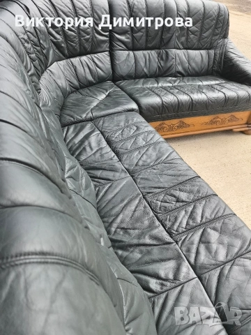 Ъглов диван - Естествена кожа , снимка 13 - Дивани и мека мебел - 53851796