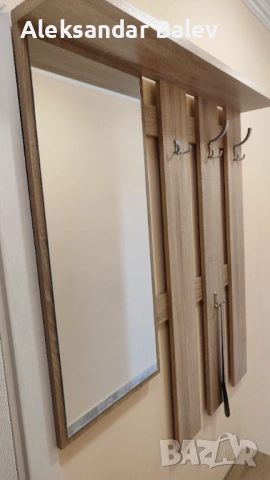 Стилно портманто "сонома и бяло" с огледало – добро състояние, снимка 2 - Портманта - 54171083