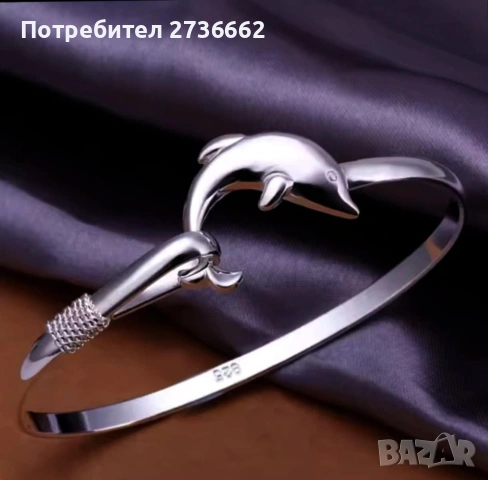 Твърда сребърна гривна , снимка 2 - Гривни - 53459257