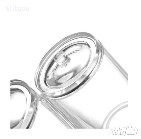 Органайзер, подходящ за козметични тампони и клечки за уши с капак, снимка 2 - Други - 52787612