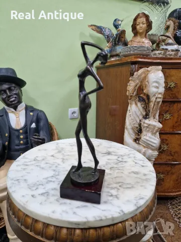 Страхотна антикварна колекционерска бронзова пластика фигура статуетка , снимка 7 - Статуетки - 49488640