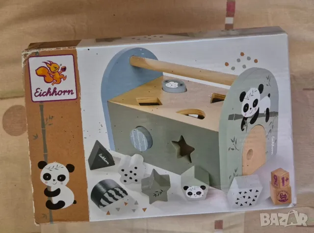 Комплект от дървен сортер и дървена броеница лабиринт, снимка 2 - Образователни игри - 50068825