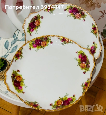 Кръгло плато Royal Albert-Old Country Roses, снимка 2 - Чинии - 53963301