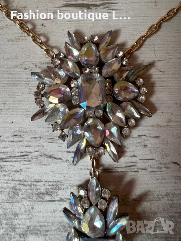 Бижу за цялото тяло с цветни камъчета които минават през гърдите и златен синджир за врата и талията, снимка 9 - Колиета, медальони, синджири - 52119708