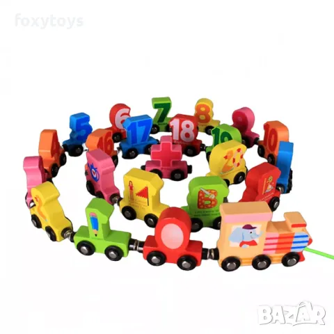 Дървен влак с цифрички - 218 см., снимка 3 - Образователни игри - 49926528