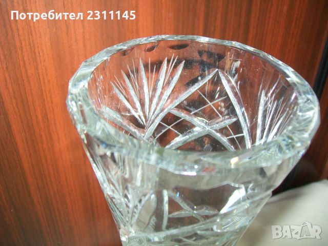 кристална ваза, от соца, българска, снимка 4 - Вази - 46020590