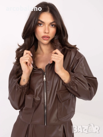 Късо дамско яке от еко кожа, 5цвята , снимка 2 - Якета - 52132094