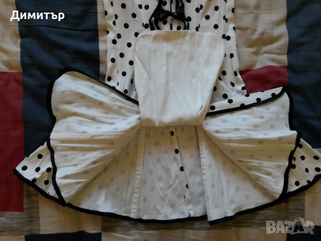 Рокля - корсет с метални банели бяла с черни точки размер M/L, снимка 14 - Рокли - 54246361