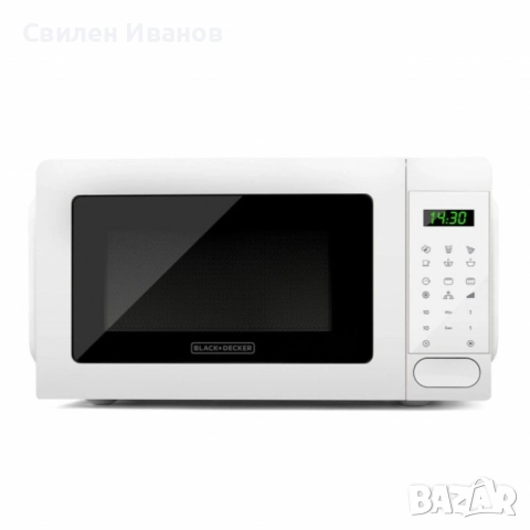 Микровълнова с грил Black+Decker BXMZ701E – 20L, 700W, дигитално управление, автоматични програми и , снимка 4 - Микровълнови - 51506348