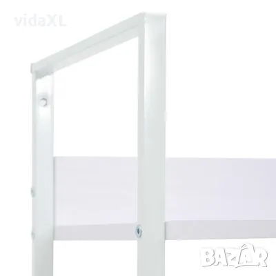 vidaXL Библиотека с 4 рафта, бяла, 60x27,6x124,5 см, инженерно дърво(SKU:288224), снимка 3 - Други - 48635990