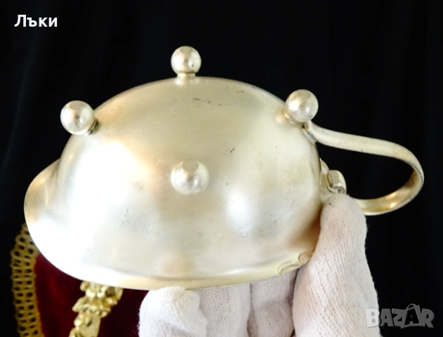 Посребрена сосиера,каничка 160 мл. , снимка 4 - Антикварни и старинни предмети - 52978416