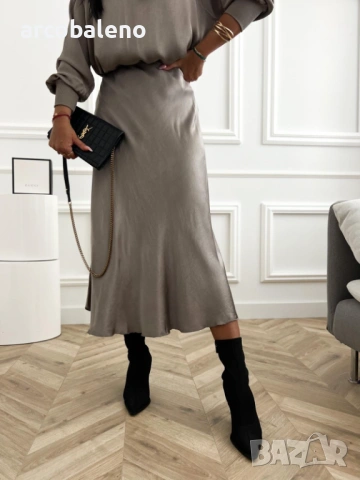 Дамска сатенена пола, 6цвята , снимка 6 - Поли - 53144502