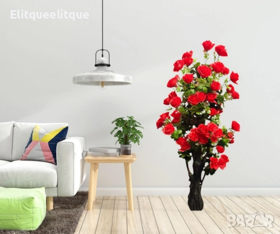Изкуствено дръвче с червени рози ,1.70 м, снимка 5 - Изкуствени цветя - 52187527