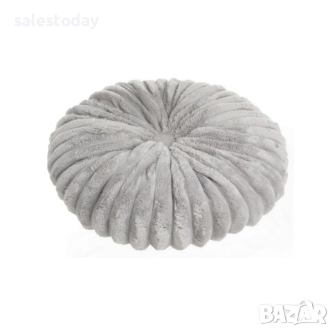 Декоративна възглавница, сива, Ø35cm, снимка 3 - Декорация за дома - 52659516