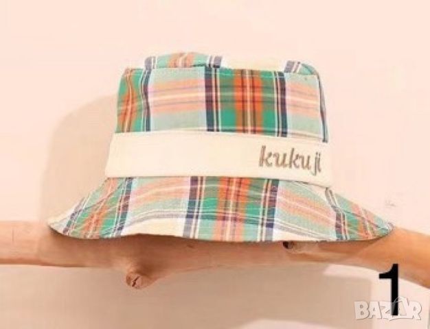 Оцвети лятото с чаровната детска карирана шапка 'Kuku Ji, снимка 4 - Шапки - 45192001