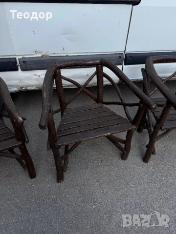 Комплект столове с маса Ръчна изработка , снимка 9 - Маси - 50732885