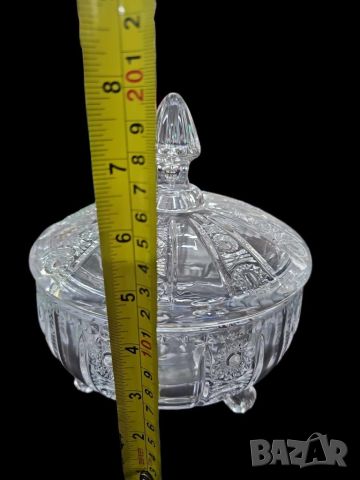 Стилна стъклена купичка с капаче за ядки, бонбони и др., снимка 6 - Други - 46433572
